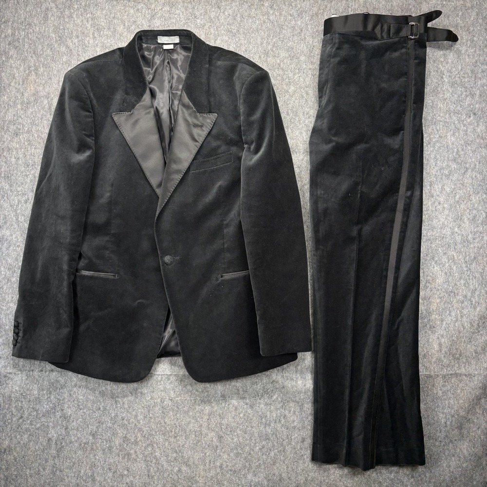 NOAK‎ Velvet Tuxedo Men's 44 Pants 36 x 30 Black ASOS Peak Lapel